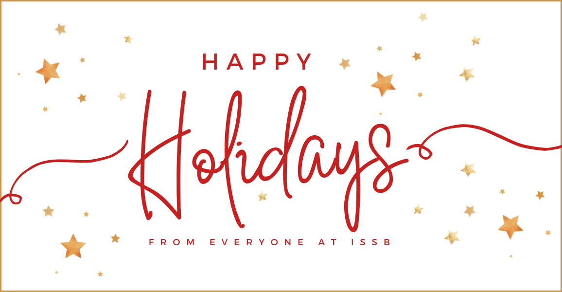 Happy holidays from everyone at ISSB