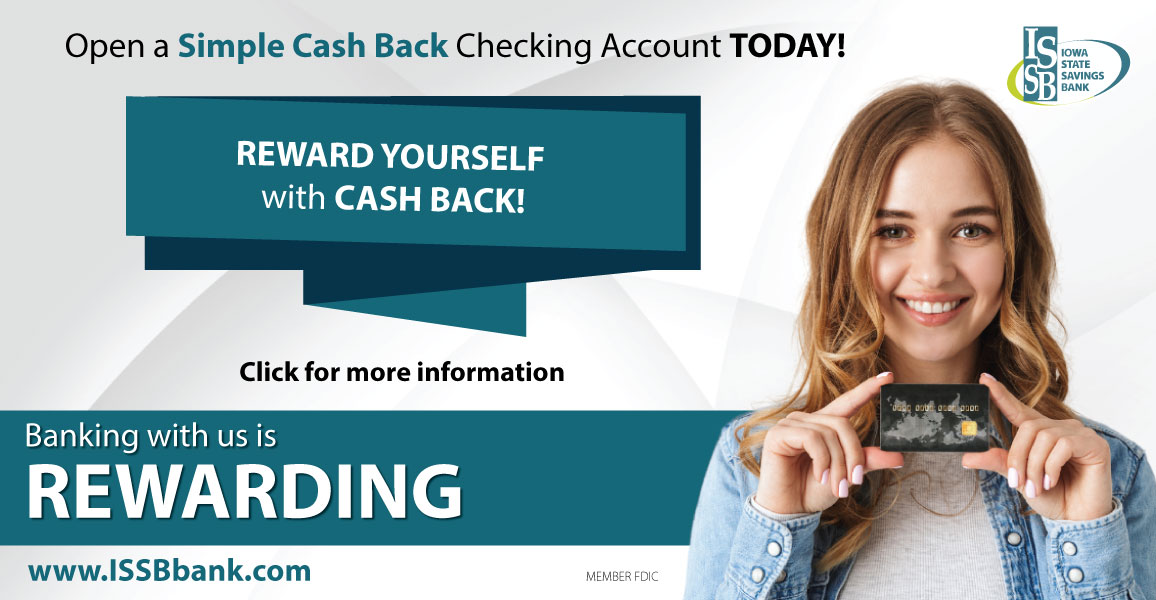 Open a simple cash back checking account today. Click for more information.