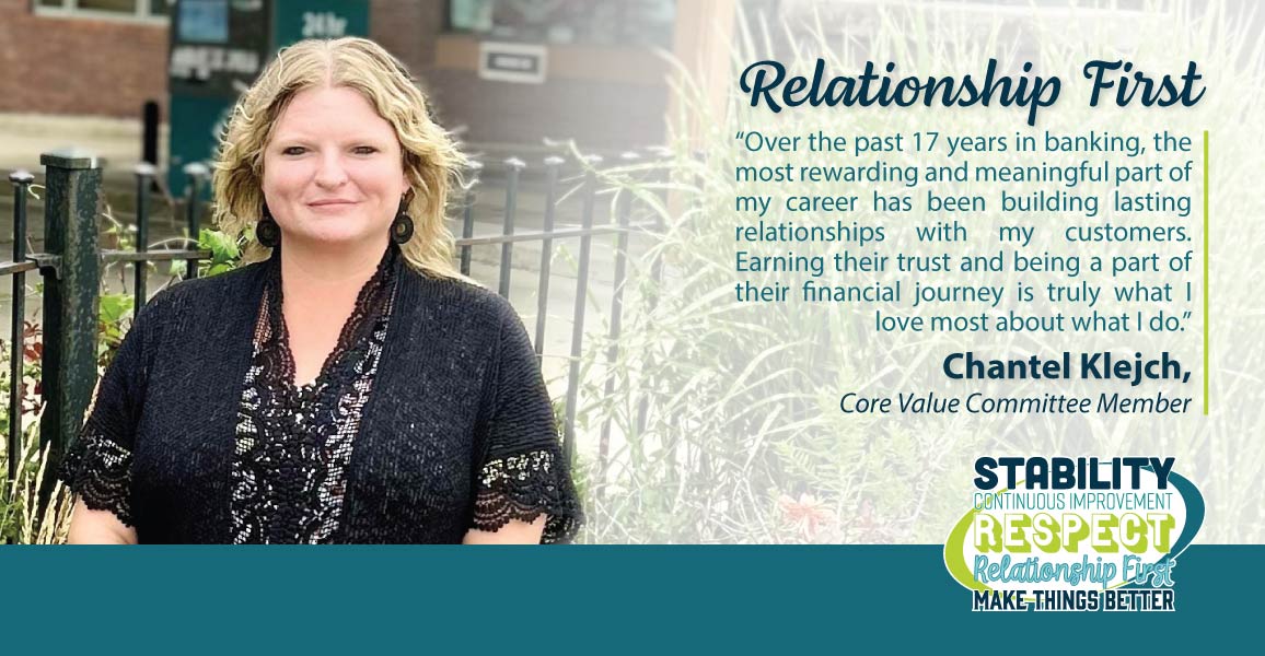 Relationship First. Chantel, Core Value Committee Member