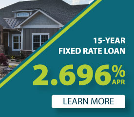 15 Year fixed rate loan 2.696%APR Learn More
