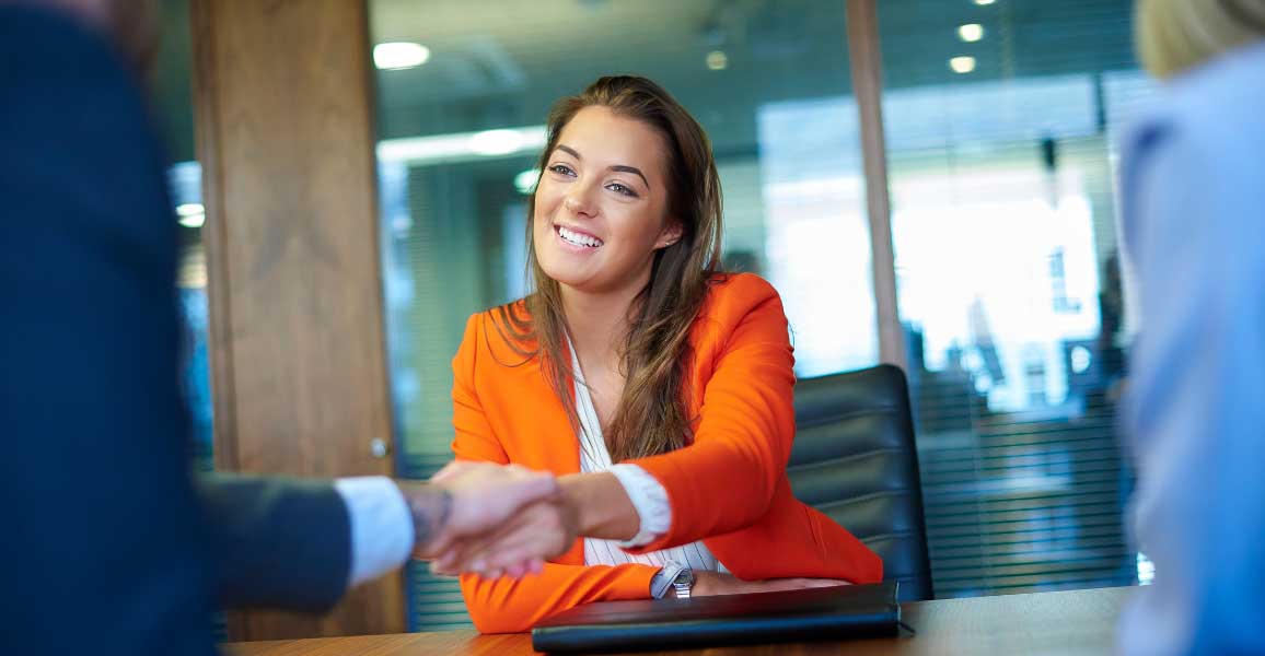 Lady shaking hands