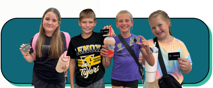 Kid with debit card