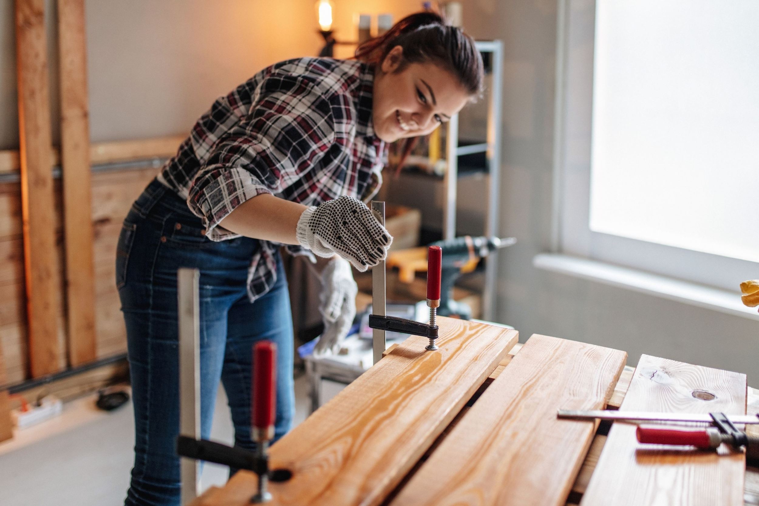 Person working on house project